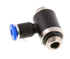 4mm x G1/8'' 90deg Elbow L-shape Push-in Fitting with Male Threads Brass/PA 66 NBR Rotatable [2 Pieces]