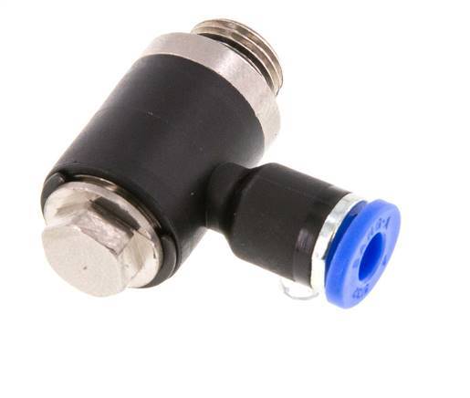 4mm x G1/8'' 90deg Winkel L-Form Steckfitting mit Außengewinde Messing/PA 66 NBR drehbar [2 Stück]