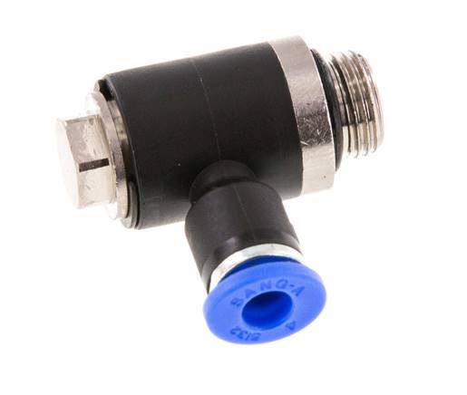 4mm x G1/8'' 90deg Winkel L-Form Steckfitting mit Außengewinde Messing/PA 66 NBR drehbar [2 Stück]