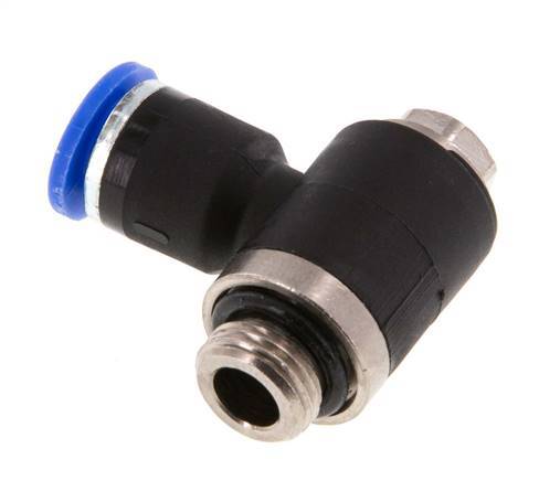 6mm x G1/8'' 90deg Winkel L-Form Steckfitting mit Außengewinde Messing/PA 66 NBR drehbar [2 Stück]