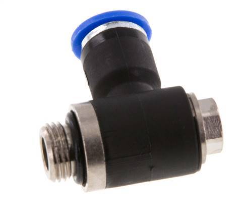 6mm x G1/8'' 90deg Winkel L-Form Steckfitting mit Außengewinde Messing/PA 66 NBR drehbar [2 Stück]