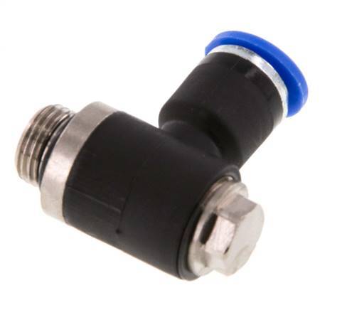 6mm x G1/8'' 90deg Winkel L-Form Steckfitting mit Außengewinde Messing/PA 66 NBR drehbar [2 Stück]