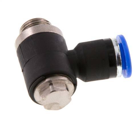 6mm x G1/8'' 90deg Winkel L-Form Steckfitting mit Außengewinde Messing/PA 66 NBR drehbar [2 Stück]