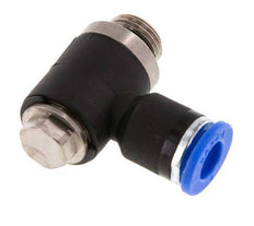 6mm x G1/8'' 90deg Winkel L-Form Steckfitting mit Außengewinde Messing/PA 66 NBR drehbar [2 Stück]