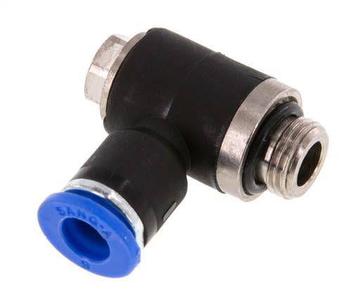 6mm x G1/8'' 90deg Winkel L-Form Steckfitting mit Außengewinde Messing/PA 66 NBR drehbar [2 Stück]