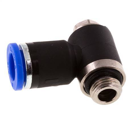 8mm x G1/8'' 90deg Winkel L-Form Steckfitting mit Außengewinde Messing/PA 66 NBR drehbar [2 Stück]