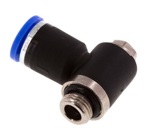 8mm x G1/8'' 90deg Winkel L-Form Steckfitting mit Außengewinde Messing/PA 66 NBR drehbar [2 Stück]