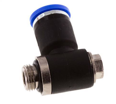 8mm x G1/8'' 90deg Winkel L-Form Steckfitting mit Außengewinde Messing/PA 66 NBR drehbar [2 Stück]