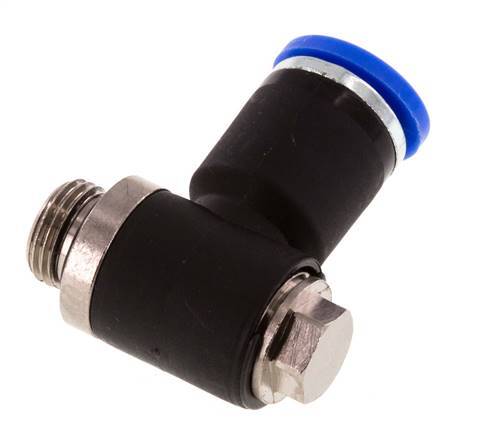 8mm x G1/8'' 90deg Winkel L-Form Steckfitting mit Außengewinde Messing/PA 66 NBR drehbar [2 Stück]