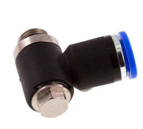 8mm x G1/8'' 90deg Winkel L-Form Steckfitting mit Außengewinde Messing/PA 66 NBR drehbar [2 Stück]