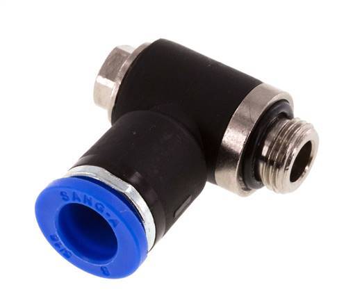 8mm x G1/8'' 90deg Winkel L-Form Steckfitting mit Außengewinde Messing/PA 66 NBR drehbar [2 Stück]