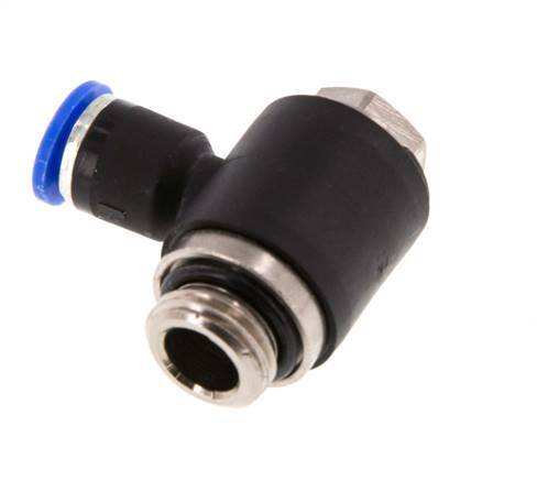 6mm x G1/4'' 90deg Elbow L-shape Push-in Fitting with Male Threads Brass/PA 66 NBR Rotatable [2 Pieces]