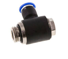 6mm x G1/4'' 90deg Elbow L-shape Push-in Fitting with Male Threads Brass/PA 66 NBR Rotatable [2 Pieces]