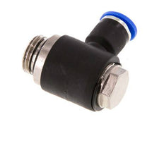 6mm x G1/4'' 90deg Winkel L-Form Einsteckverschraubung mit Außengewinde Messing/PA 66 NBR drehbar [2 Stück]