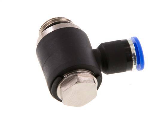 6mm x G1/4'' 90deg Winkel L-Form Einsteckverschraubung mit Außengewinde Messing/PA 66 NBR drehbar [2 Stück]