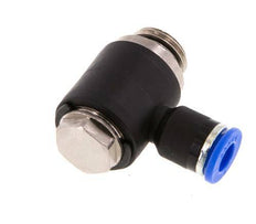 6mm x G1/4'' 90deg Winkel L-Form Einsteckverschraubung mit Außengewinde Messing/PA 66 NBR drehbar [2 Stück]
