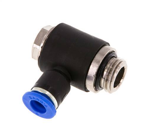 6mm x G1/4'' 90deg Winkel L-Form Einsteckverschraubung mit Außengewinde Messing/PA 66 NBR drehbar [2 Stück]