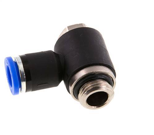 8mm x G1/4'' 90deg Winkel L-Form Steckfitting mit Außengewinde Messing/PA 66 NBR drehbar [2 Stück]