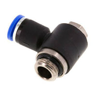 8mm x G1/4'' 90deg Elbow L-shape Push-in Fitting with Male Threads Brass/PA 66 NBR Rotatable [2 Pieces]