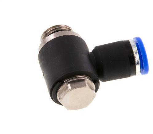 8mm x G1/4'' 90deg Winkel L-Form Steckfitting mit Außengewinde Messing/PA 66 NBR drehbar [2 Stück]