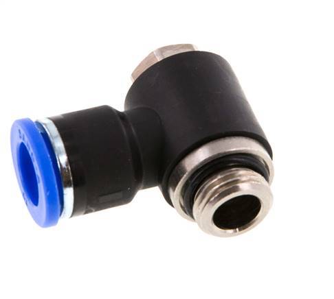 10mm x G1/4'' 90deg Elbow L-shape Push-in Fitting with Male Threads Brass/PA 66 NBR Rotatable [2 Pieces]