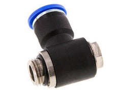 10mm x G1/4'' 90deg Elbow L-shape Push-in Fitting with Male Threads Brass/PA 66 NBR Rotatable [2 Pieces]