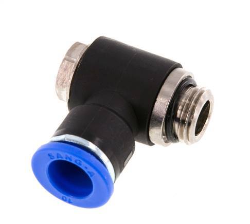 10mm x G1/4'' 90deg Winkel L-Form Steckfitting mit Außengewinde Messing/PA 66 NBR drehbar [2 Stück]