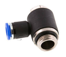 8mm x G3/8'' 90deg Elbow L-shape Push-in Fitting with Male Threads Brass/PA 66 NBR Rotatable [2 Pieces]