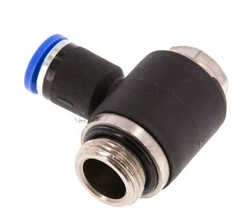 8mm x G3/8'' 90deg Elbow L-shape Push-in Fitting with Male Threads Brass/PA 66 NBR Rotatable [2 Pieces]