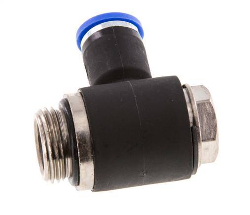 8mm x G3/8'' 90deg Elbow L-shape Push-in Fitting with Male Threads Brass/PA 66 NBR Rotatable [2 Pieces]