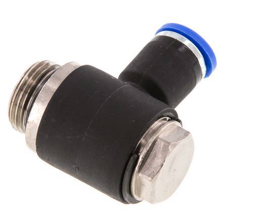 8mm x G3/8'' 90deg Elbow L-shape Push-in Fitting with Male Threads Brass/PA 66 NBR Rotatable [2 Pieces]