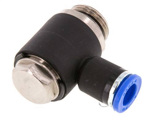8mm x G3/8'' 90deg Winkel L-Form Steckfitting mit Außengewinde Messing/PA 66 NBR drehbar [2 Stück]