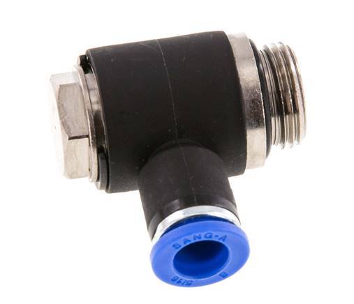 8mm x G3/8'' 90deg Winkel L-Form Steckfitting mit Außengewinde Messing/PA 66 NBR drehbar [2 Stück]