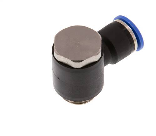 10mm x G3/8'' 90deg Winkel L-Form Steckfitting mit Außengewinde Messing/PA 66 NBR drehbar [2 Stück]