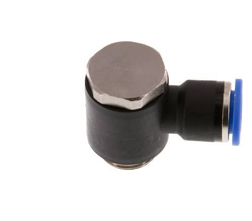 10mm x G3/8'' 90deg Winkel L-Form Steckfitting mit Außengewinde Messing/PA 66 NBR drehbar [2 Stück]