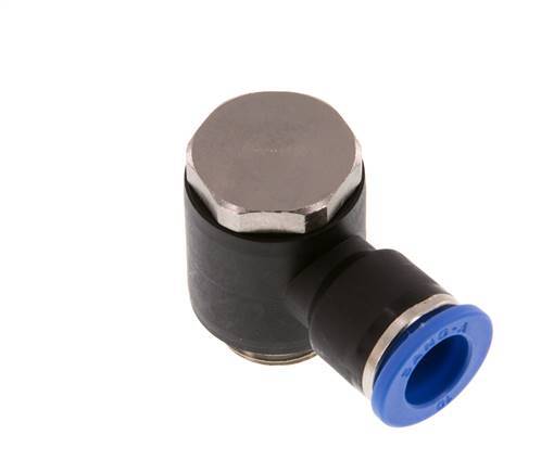 10mm x G3/8'' 90deg Winkel L-Form Steckfitting mit Außengewinde Messing/PA 66 NBR drehbar [2 Stück]