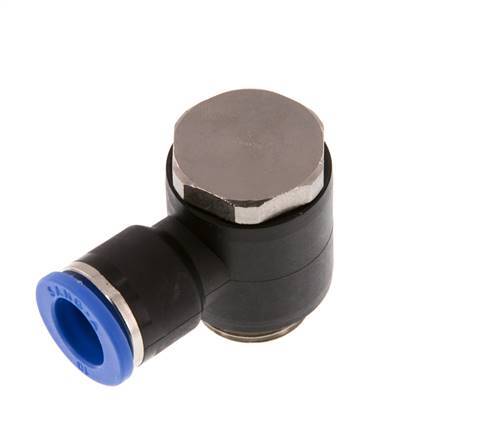10mm x G3/8'' 90deg Winkel L-Form Steckfitting mit Außengewinde Messing/PA 66 NBR drehbar [2 Stück]