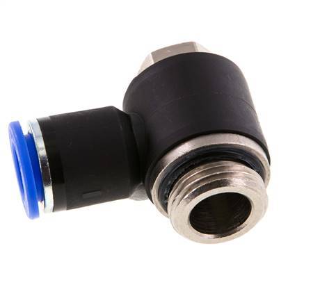 12mm x G1/2'' 90deg Elbow L-shape Push-in Fitting with Male Threads Brass/PA 66 NBR Rotatable