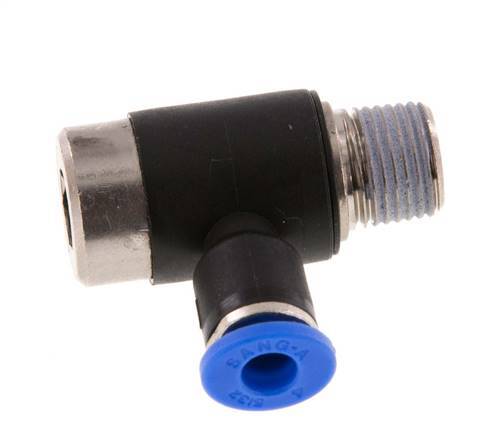 4mm x R1/8'' 90deg Winkel L-Form Steckfitting mit Außengewinde Messing/PA 66 NBR Innensechskant drehbar [2 Stück]