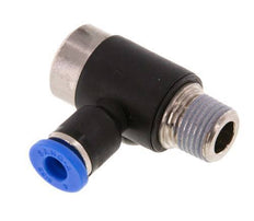 4mm x R1/8'' 90deg Winkel L-Form Steckfitting mit Außengewinde Messing/PA 66 NBR Innensechskant drehbar [2 Stück]