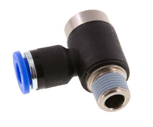 6mm x R1/8'' 90deg Winkel L-Form Steckfitting mit Außengewinde Messing/PA 66 NBR Innensechskant drehbar [2 Stück]