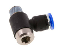6mm x R1/8'' 90deg Winkel L-Form Steckfitting mit Außengewinde Messing/PA 66 NBR Innensechskant drehbar [2 Stück]