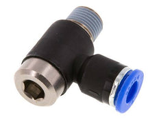6mm x R1/8'' 90deg Winkel L-Form Steckfitting mit Außengewinde Messing/PA 66 NBR Innensechskant drehbar [2 Stück]