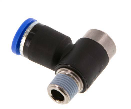 8mm x R1/8'' 90deg Winkel L-Form Steckfitting mit Außengewinde Messing/PA 66 NBR Innensechskant drehbar [2 Stück]