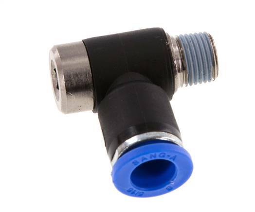 8mm x R1/8'' 90deg Winkel L-Form Steckfitting mit Außengewinde Messing/PA 66 NBR Innensechskant drehbar [2 Stück]