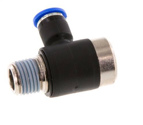 6mm x R1/4'' 90deg Winkel L-Form Steckfitting mit Außengewinde Messing/PA 66 NBR Innensechskant drehbar [2 Stück]