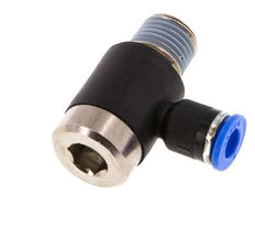 6mm x R1/4'' 90deg Winkel L-Form Steckfitting mit Außengewinde Messing/PA 66 NBR Innensechskant drehbar [2 Stück]
