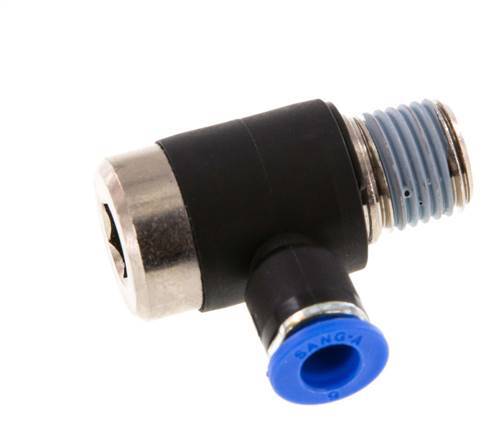 6mm x R1/4'' 90deg Winkel L-Form Steckfitting mit Außengewinde Messing/PA 66 NBR Innensechskant drehbar [2 Stück]