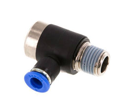 6mm x R1/4'' 90deg Winkel L-Form Steckfitting mit Außengewinde Messing/PA 66 NBR Innensechskant drehbar [2 Stück]