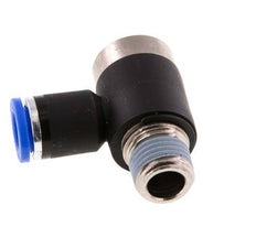 8mm x R1/4'' 90deg Winkel L-Form Steckfitting mit Außengewinde Messing/PA 66 NBR Innensechskant drehbar [2 Stück]